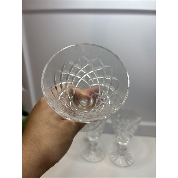 3 WATERFORD ADARE CUT CRYSTAL PORT/ CLARET WINE GLASS STEMWARE 5” H - Picture 3 of 14